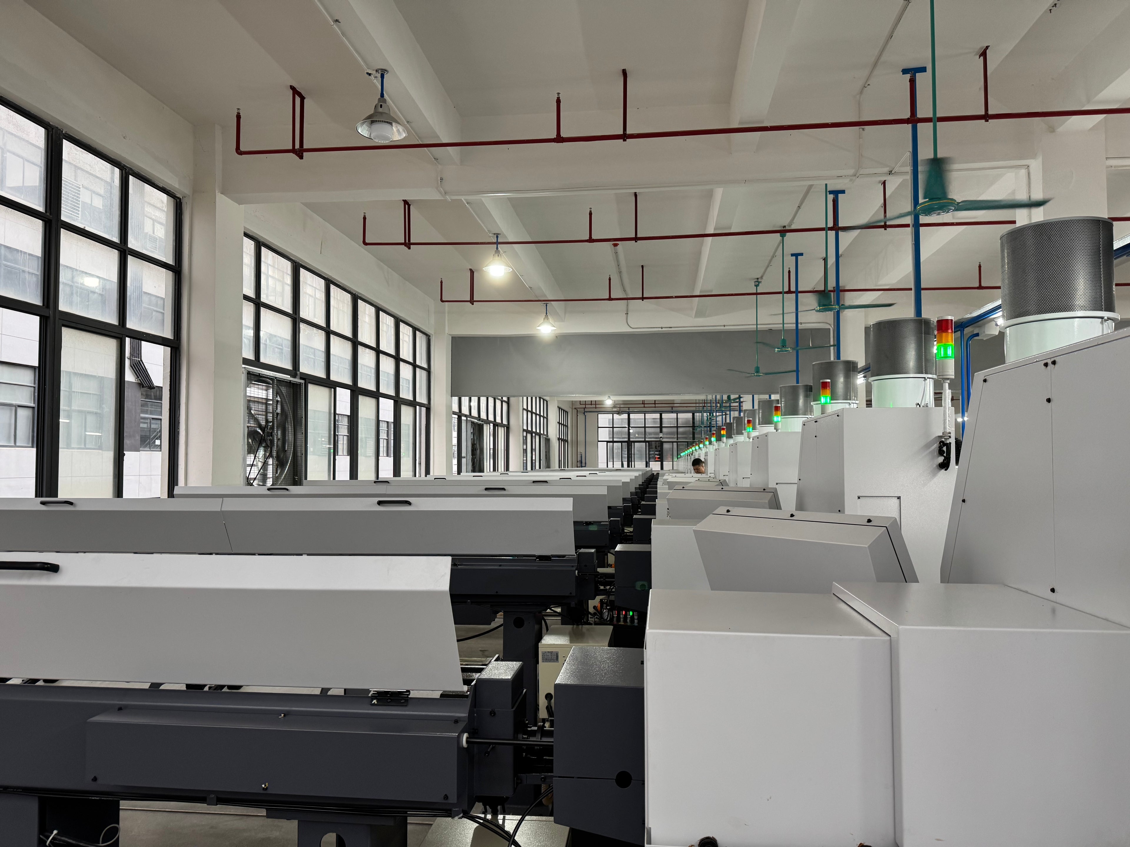 Rows of CNC machining equipment inside Sunhom workshop